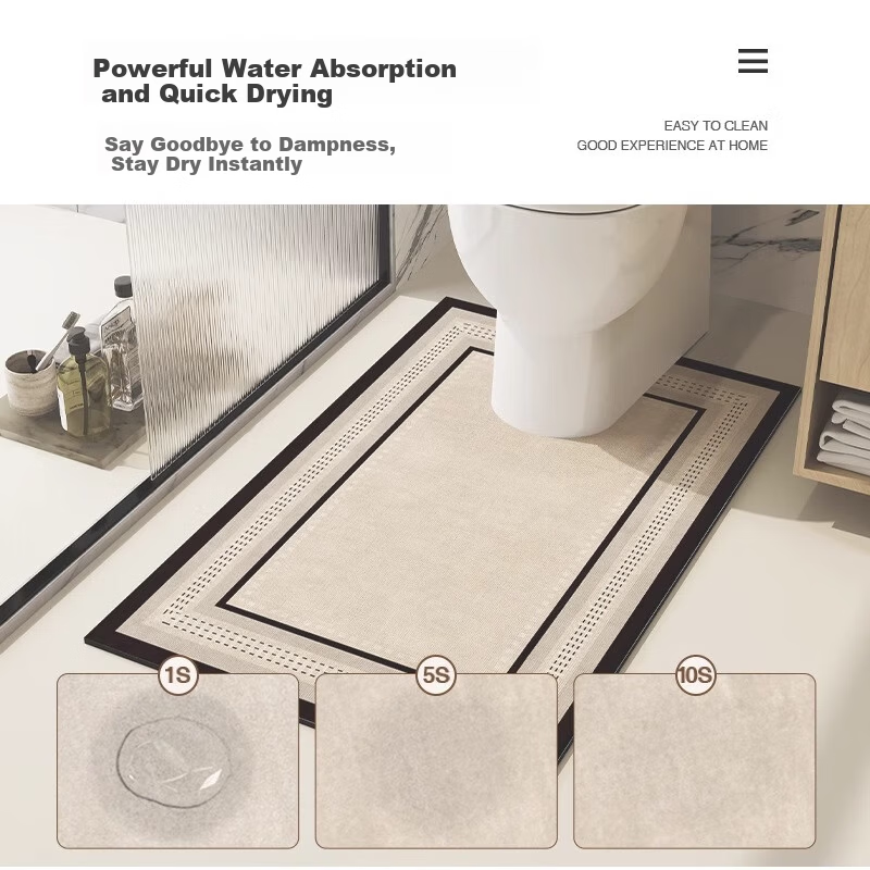 Yinshang Bathroom U-Shaped Toilet Edge Absorbent Non-Slip Floor Mat Toilet Seat Floor Sticker U-Shape 55*60CM
