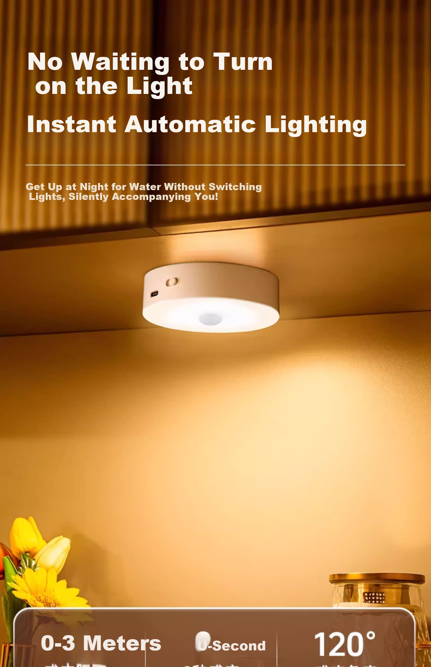 Heart Lock Sensor Night Light Rechargeable Magnetic Long Battery Life for Bedroom Closet Corridor Nursing Nighttime Use 6