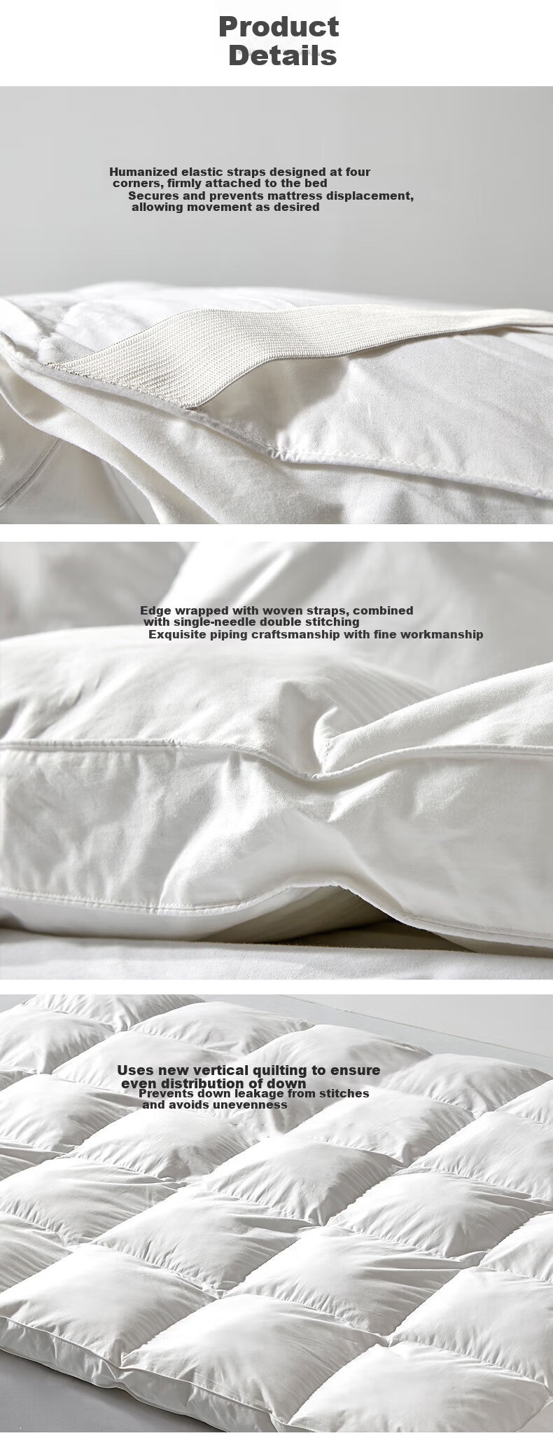 Snowman Five-Star Hotel Soft Down Mattress 15% White Goose Down Mattress Pad Feather Mattress 1.8*2m White 12