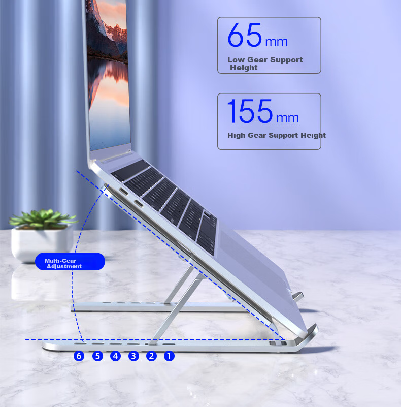 HP Stand B Laptop Stand 360° Rotatable Dual-Axis Adjustable Cooler Stepless Height Adjustable Portable Foldable Compatible with Laptops Tablets Gaming Stable Non-Shaking 6