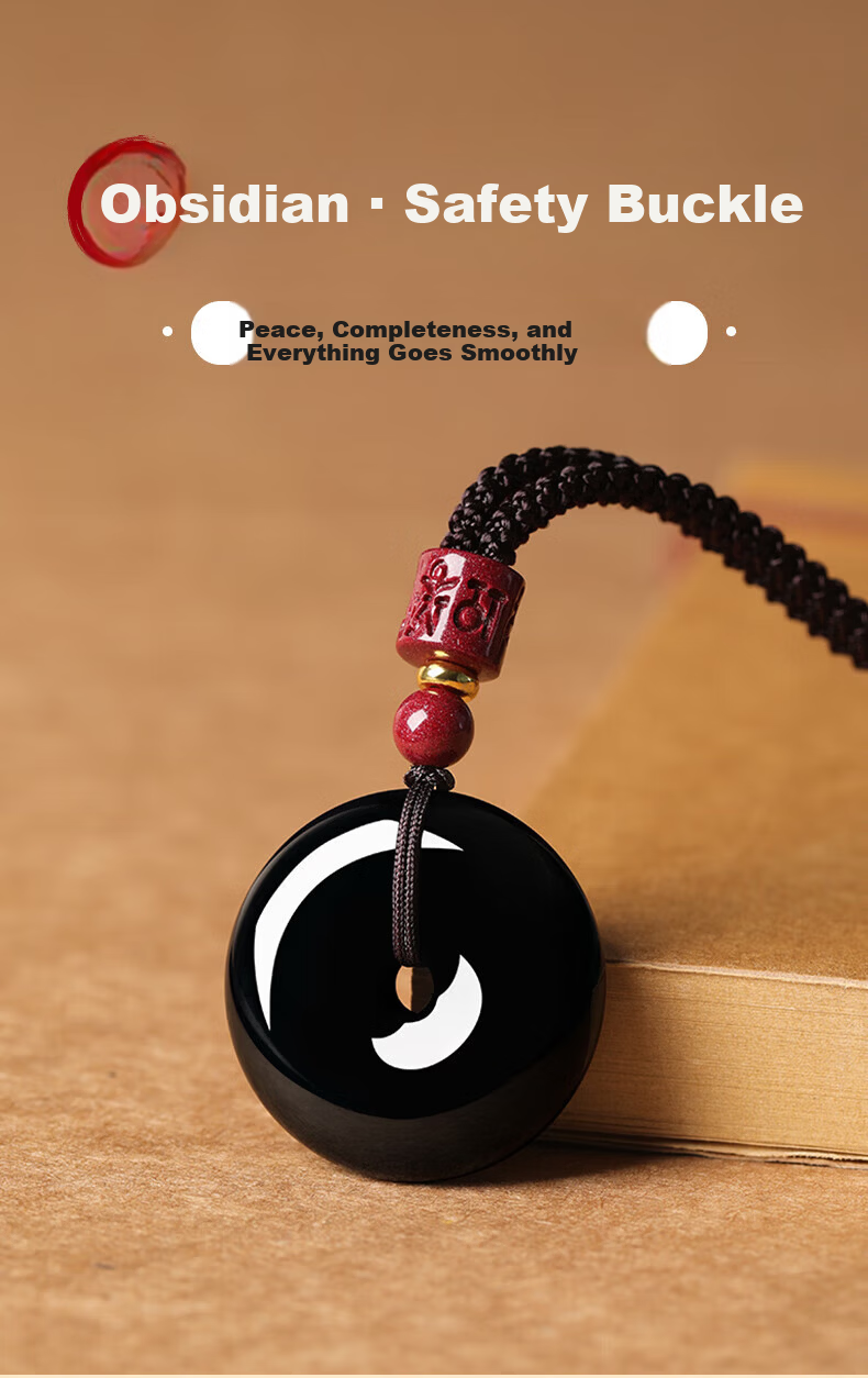 Chow Tai Fook Obsidian Necklace Unisex Luxury Six-Character Mantra Pendant 520 Birthday Gift for Girlfriend 1
