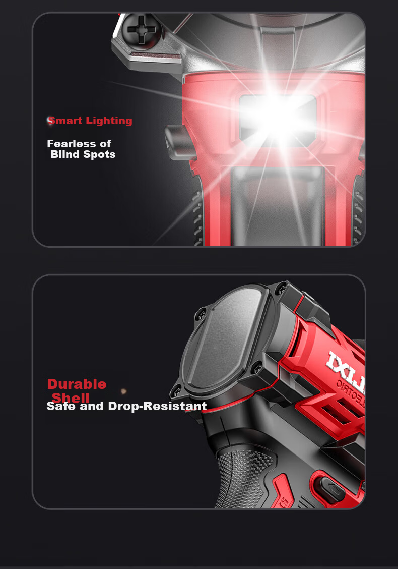 DELIXI ELECTRIC Brushless Impact Electric Wrench High Torque Cordless Lithium Battery Power Tool Rechargeable Air Gun 4.0Ah 21