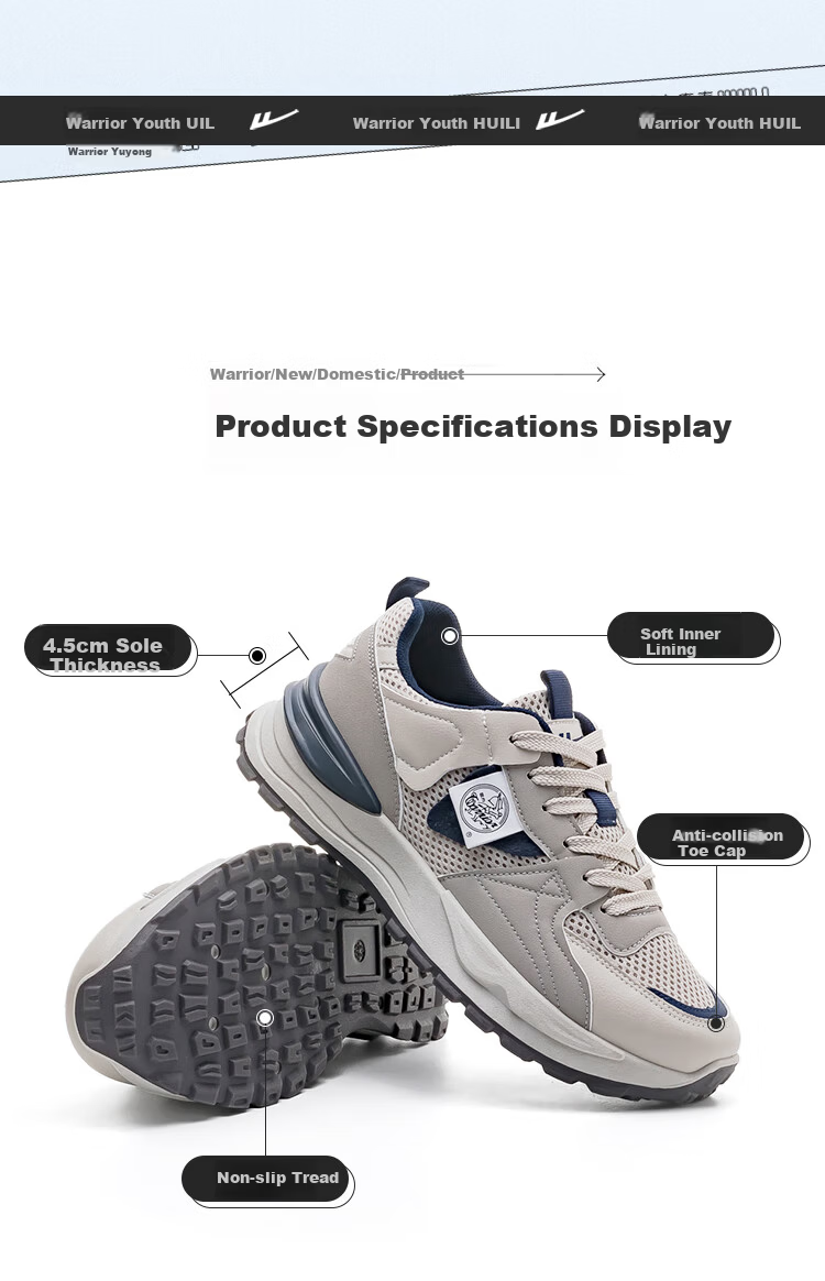 Warrior Women's Shoes 2026 Spring New Fashion Simple Versatile Casual Shoes Gray Blue Size 39 (245mm) 4