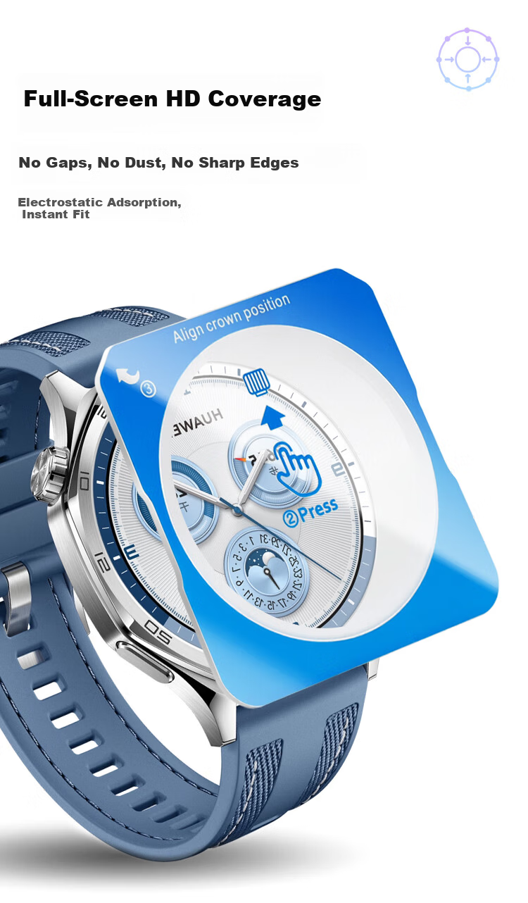 MSSM Instant Adhesive Tool 2-Pack for Huawei Watch GT5/4/3 Screen Protector Tempered Glass Film Full Coverage for GT5 46mm 10