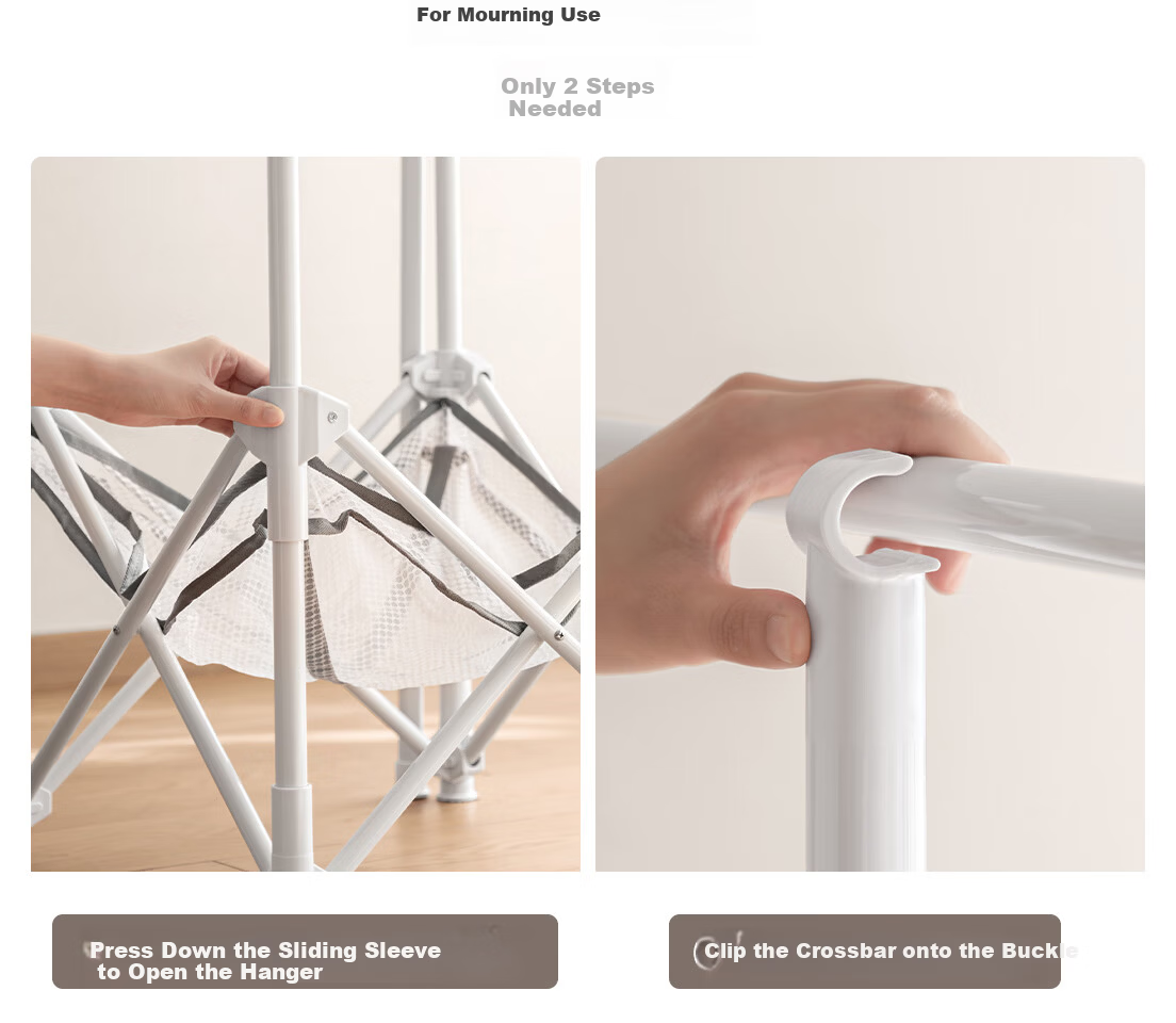 Lazy Corner Foldable Drying Rack Floor Clothes Rack Balcony Telescopic Double Rod Clothes Hanger Quilt Drying Rack Indoor Outdoor Clothes Drying Rack 7