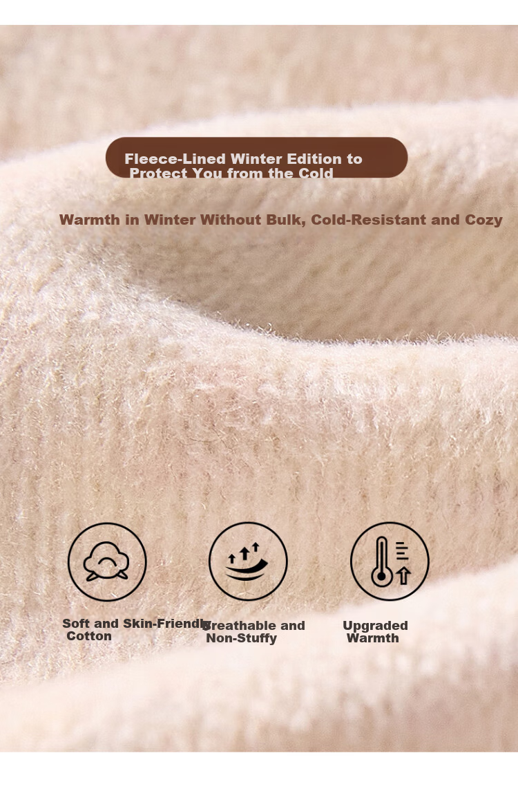 LangSha Women's Winter Fleece-Lined High-Waist Slimming Sharkskin Yoga Leggings with Zipper and Thickened Lamb Wool Thermal Pants 6