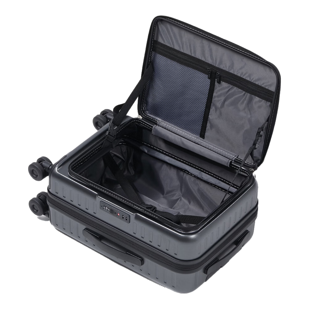 DELETE New Side-Opening Expandable Large-Capacity Suitcase for Women And Men, Carry-On Luggage with Password Lock, Dark Gray, 26 Inches