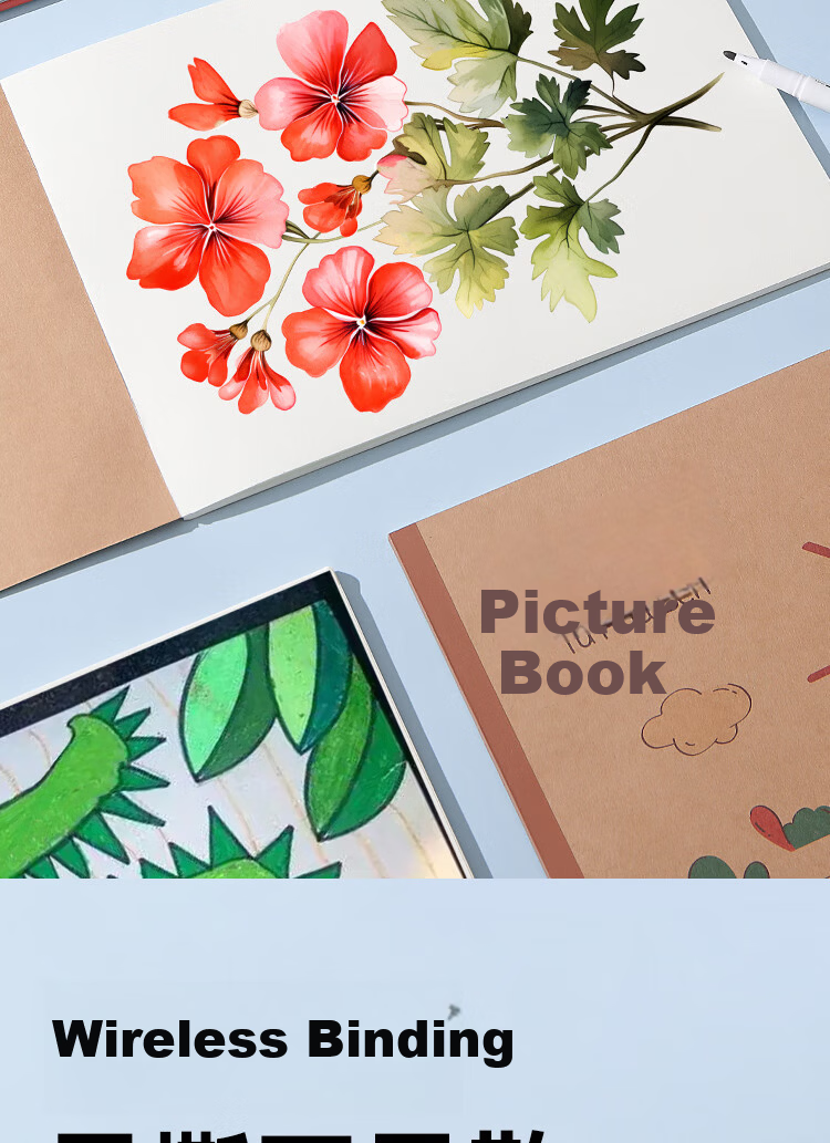 JD Jingzao 5-Pack A4 20-Sheet Children's Art Drawing Books for Elementary and Middle School Students 7