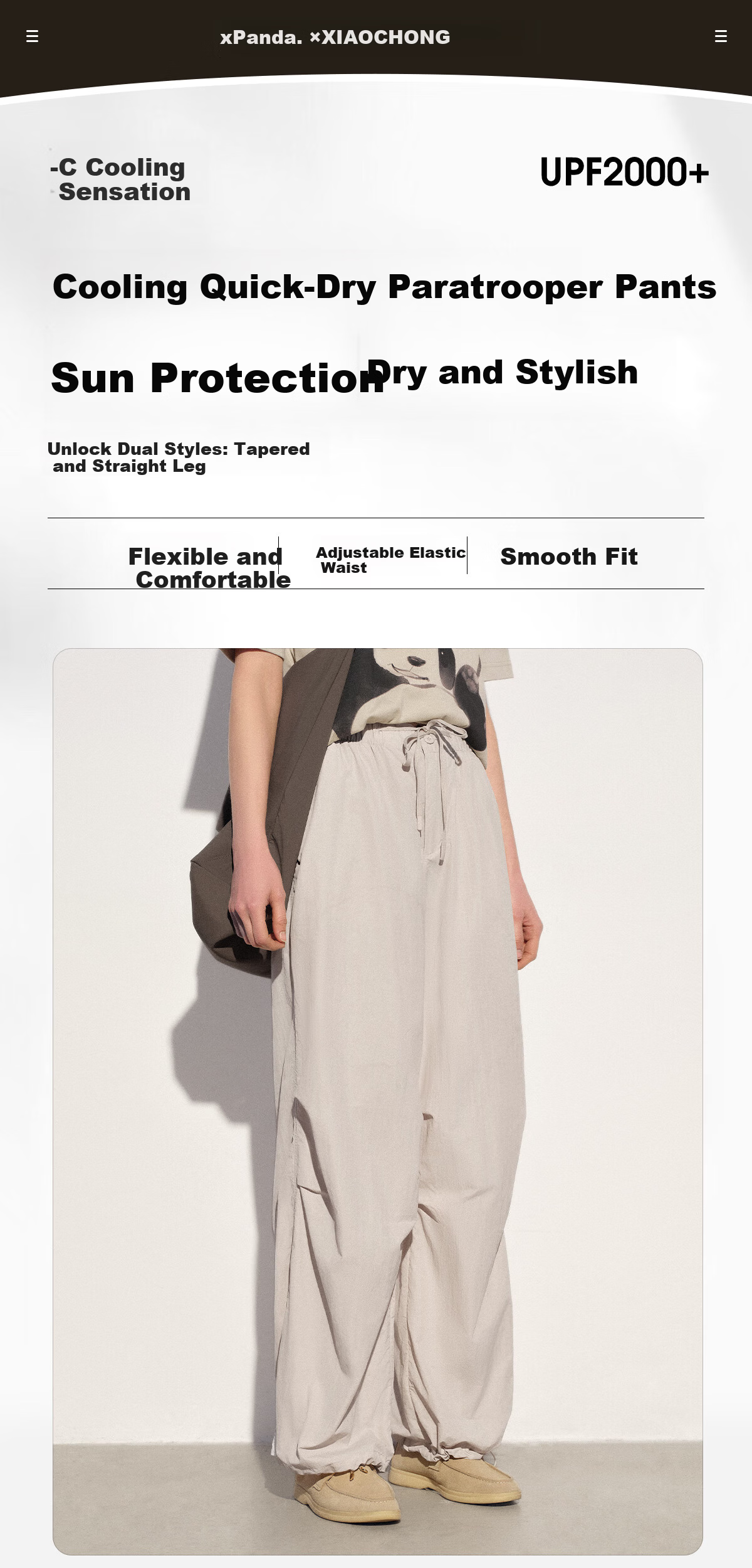 Panda Camel Series Quick-Dry Pants Summer Women's Cooling Loose Straight Casual Hiking Trousers 8147 Gray, M 1