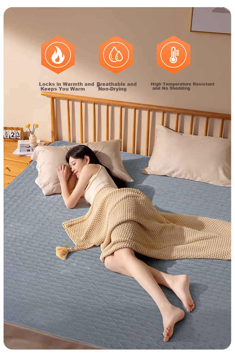 CHIGO Graphene Waterproof Single Electric Heating Blanket 1.8x0.9m High Temperature Power-off 3C Certified Dormitory Use 14