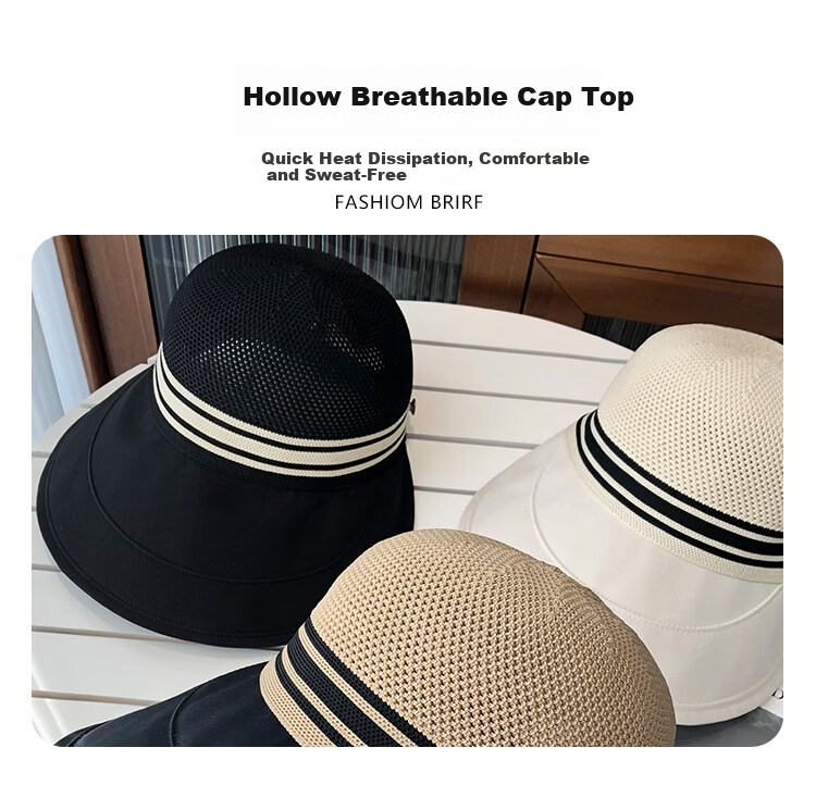 HAOGUAN Large Brim Duckbill Fisherman Hat for Women Summer Hollow Breathable Sunshade UV Protection Cycling Sun Hat 8