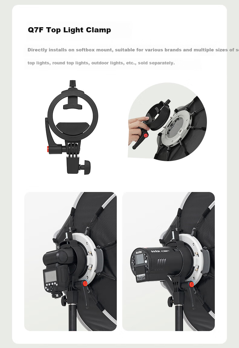 AMBITFUL ZhiJie Q7 Quick-Install Deep Octagonal 55CM Softbox with Bowens Mount Soft Diffuser for Godox SL150III Live Streaming Photography Light 5