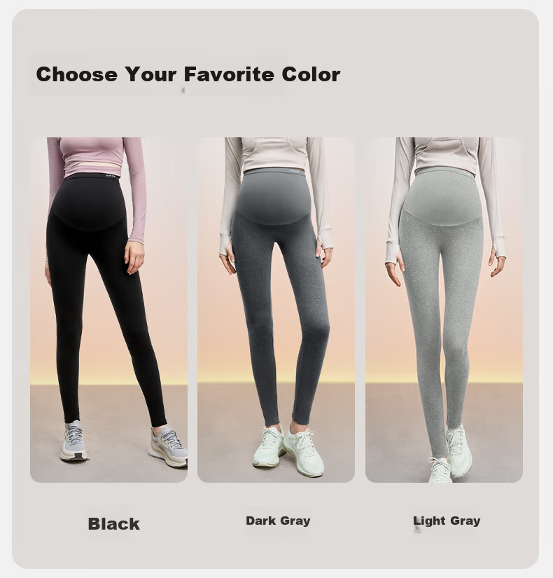 EMXEE Maternity Thick Leggings, Autumn New Style Pregnancy Yoga Pants, Maternity Tummy Support Pants, Butt-Lifting Pants, Maternity Wear, Black 18