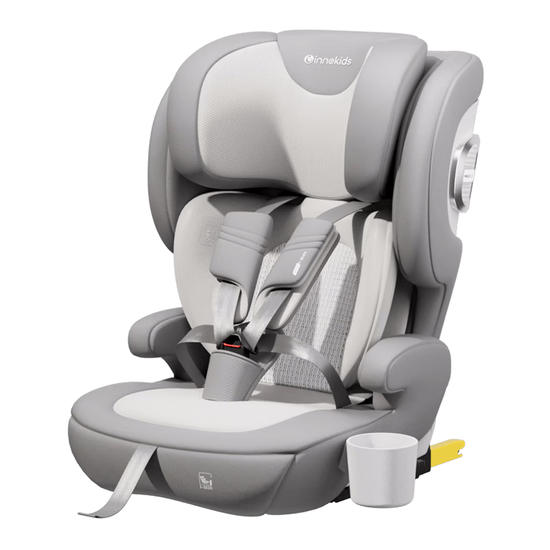 Innokids Children's Car Seat 1-12 Years Foldable Injection Molded New National Standard Smart Ventilation Heating YC58 Misty Gray