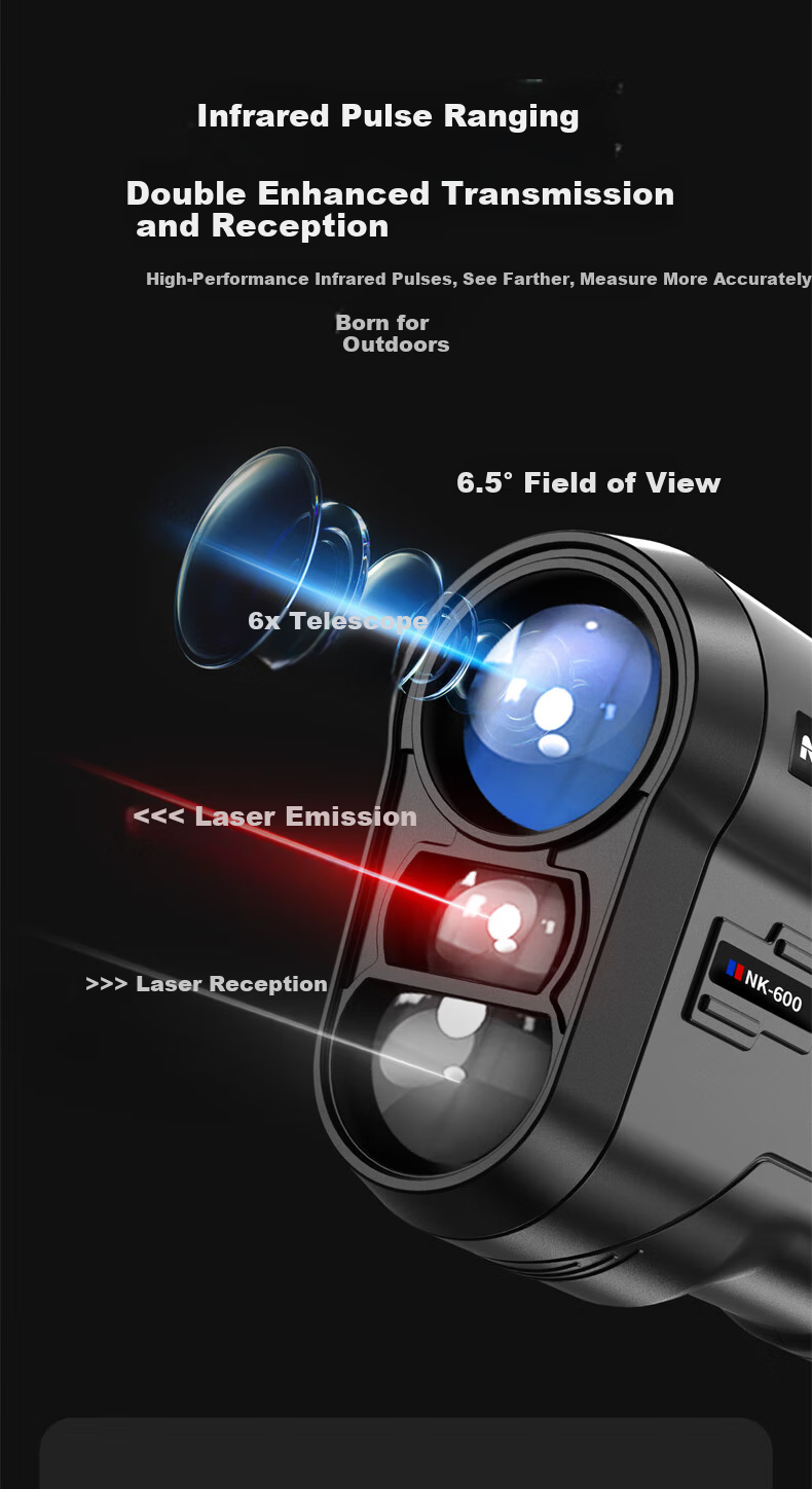Nohawk Outdoor Rangefinder Telescope Golf Outdoor Home Use 600m Distance/Height/Angle/Speed/Two-Point Height Measurement 10