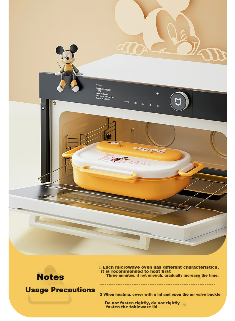 Ymer Children's Insulated Lunch Box Student Special School Partition Bento Box Office Stainless Steel 316 Mickey 32