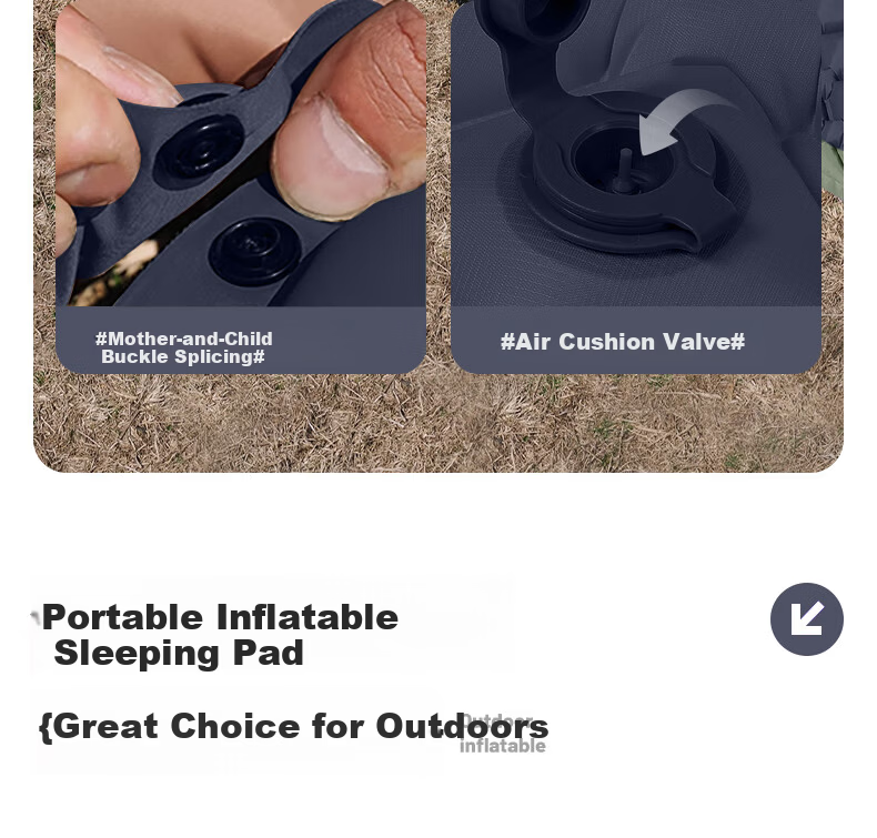 BeiJiLang Automatic Air Cushion Outdoor Inflatable Mat, Camping Ultra-Light Portable Sleeping Pad, Foot-Stepping Inflatable Belt Pillow, Floor Mat 11