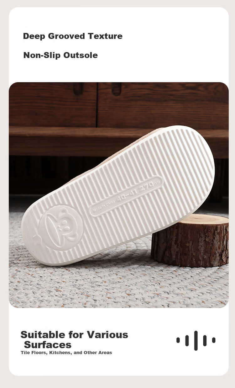 Paul Frank Cotton Slippers Unisex Autumn Winter Indoor Home Warm Plush Thick Sole Non-slip Couple Slippers White Size 38-39 8