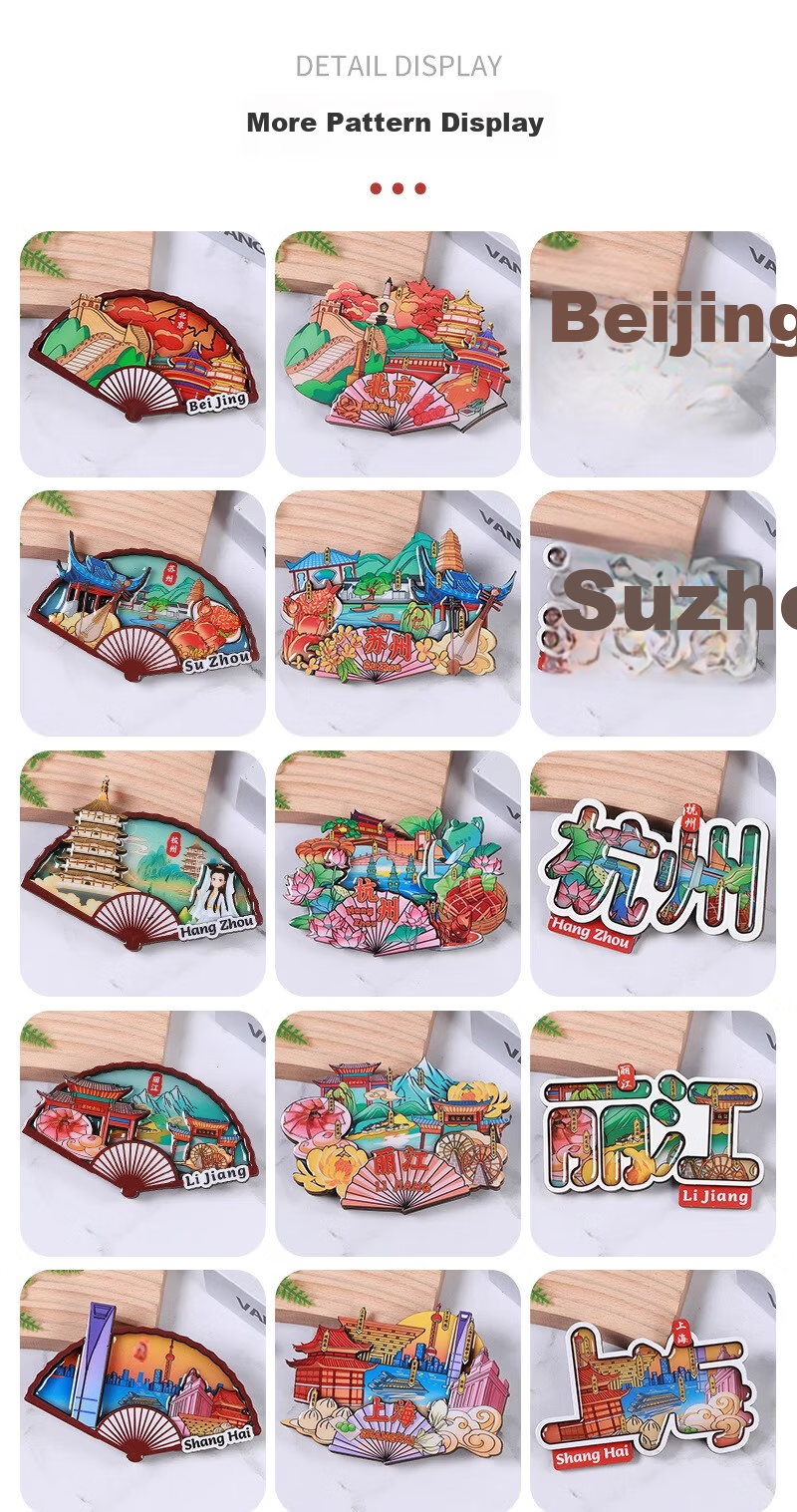 Jucai Sanya City Refrigerator Magnet High-Value Creative Cultural Travel Souvenir Gift Creative Wooden Refrigerator Paper Film Decorative Magnetic 3D Stereo Premium DIY 10
