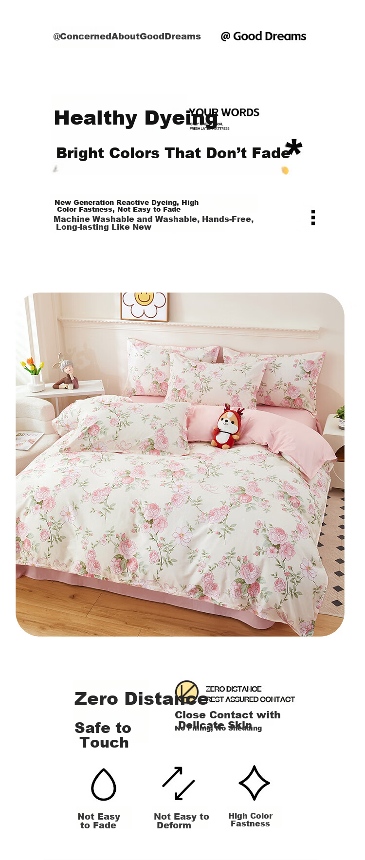 Mengshina A-Class 100% Cotton Duvet Cover Single Pure Cotton Double Bed Country Style 180x200cm Floral Romance 10