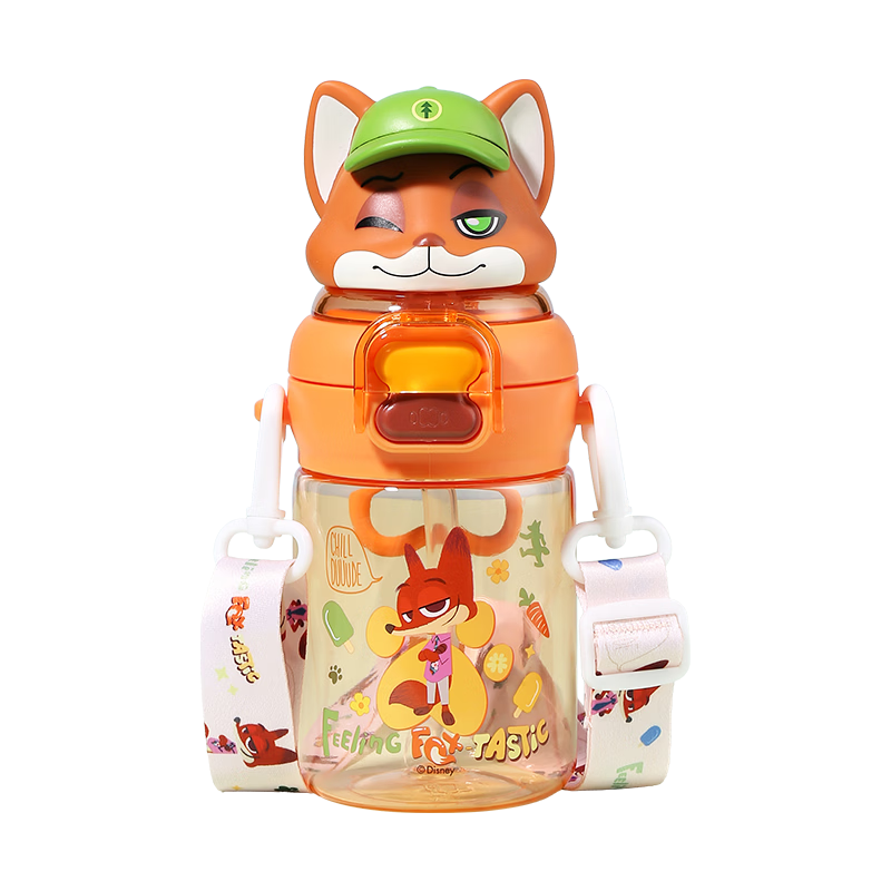Disney Kids Water Bottle with Straw High-Temperature Resistant Plastic Portable Summer Drinking Cup for Boys and Girls Elementary Students