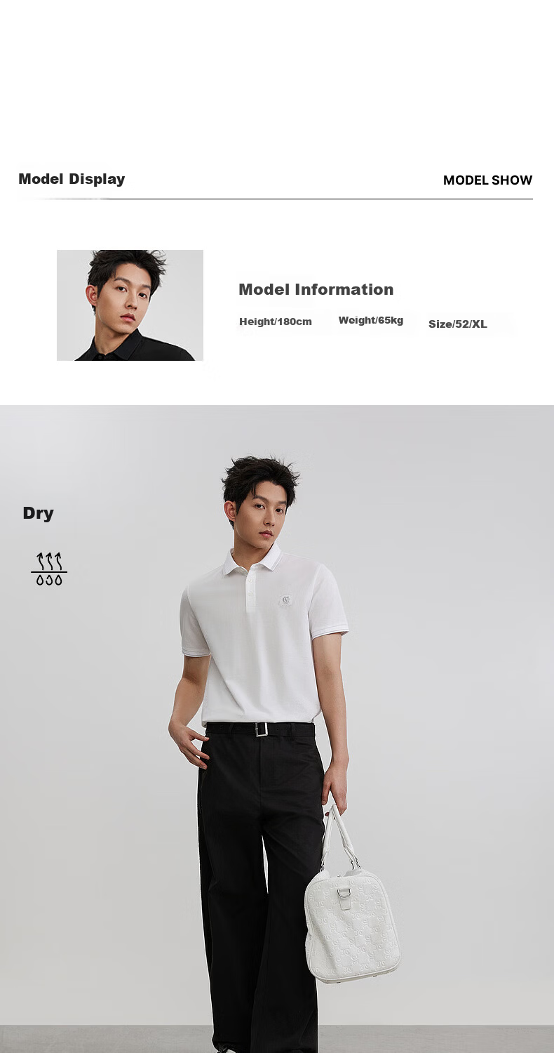 CABBEEN Mercerized Pique Polo Shirt Men French Elegant LOGO Fine Needle Embroidery Design 2026 Spring Short Sleeve Polo 7