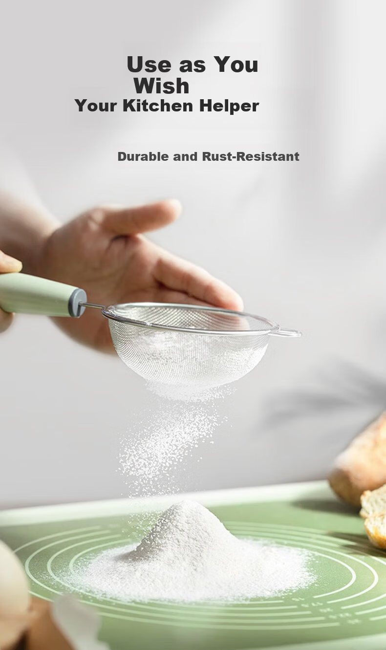 Baoshi Baby Food Strainer Filter Soy Milk Sieve Egg Tart Liquid Filter Stainless Steel Baking Tool Household 7