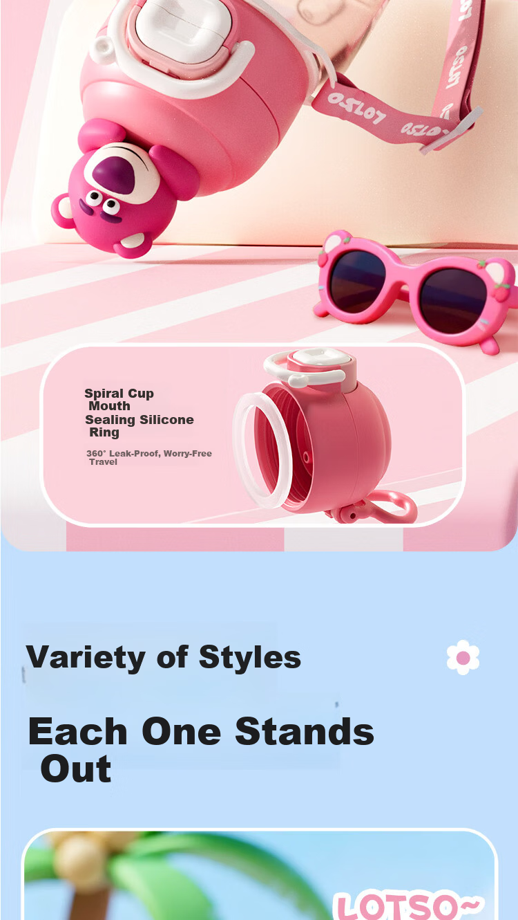 Disney Large Capacity Straw Water Bottle High-Quality Cup for Men and Women Children's Student Sports Water Bottle Summer Gift 8