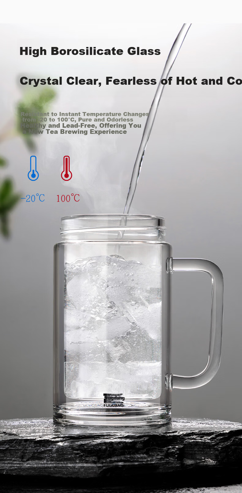 Fuguang Tea Infuser Glass Cup, Office Drinking Tea Mug, High-End Flower Tea Cup for Me 6