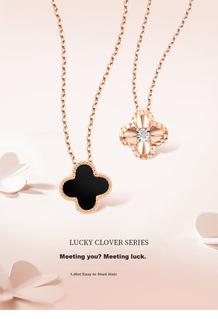 Aideyueding Luxury Diamond Double-Sided Four-Leaf Clover Necklace for Women, High-End Birthday Gift for Girlfriend Or Wife, Anniversary Present 1