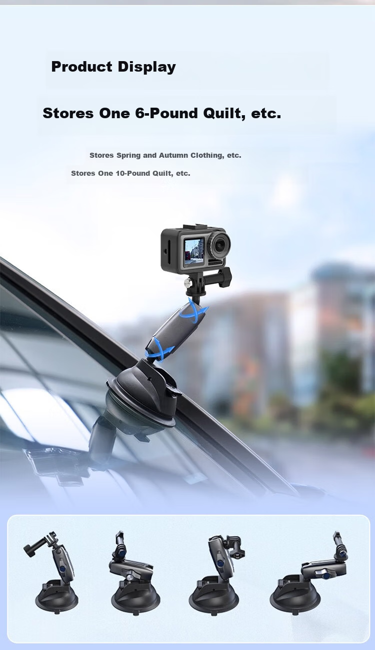 Jingxuan JD Self-Owned Brand Sports Camera Aluminum Alloy Suction Cup Mount Compatible with GoPro DJI Action6/4 5Pro Car Suction Mount Insta360 Suction Cup Bracket 5