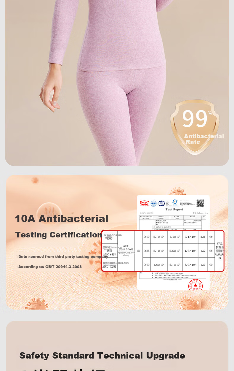 MiiOW Middle-aged and Elderly Women's Thermal Underwear Set, Mid-neck Winter Fleece-lined Thin Autumn Top and Bottom, German Velvet Base Layer, Gift for Mom 18