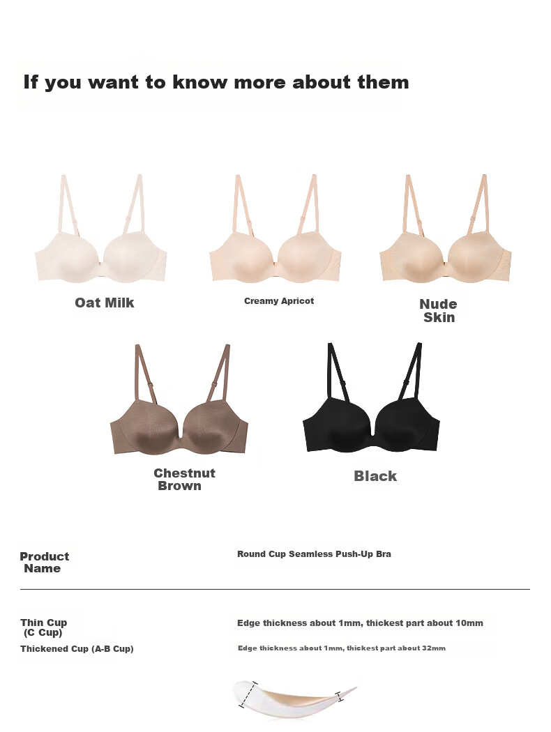 Ubras Yu Shuxin Same Style Round Cup Seamless Push-Up Wireless Bra for Women 15
