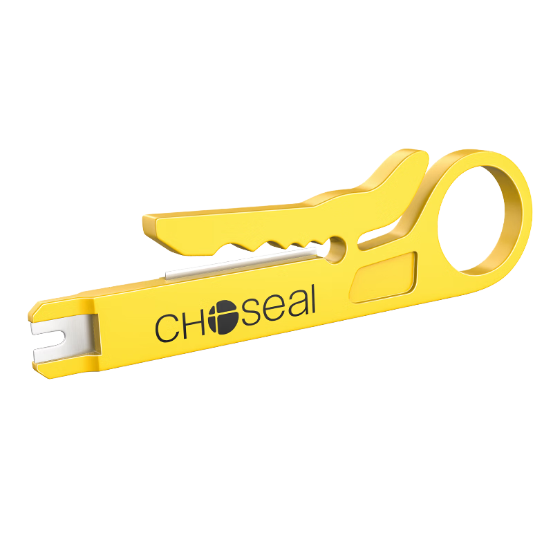 CHOOSEAL (CHOSEAL) Multifunctional Wire Stripper And Crimper Tool for Network Cables, Patch Panels, And Network Modules, Yellow, 1 Piece, QS9926