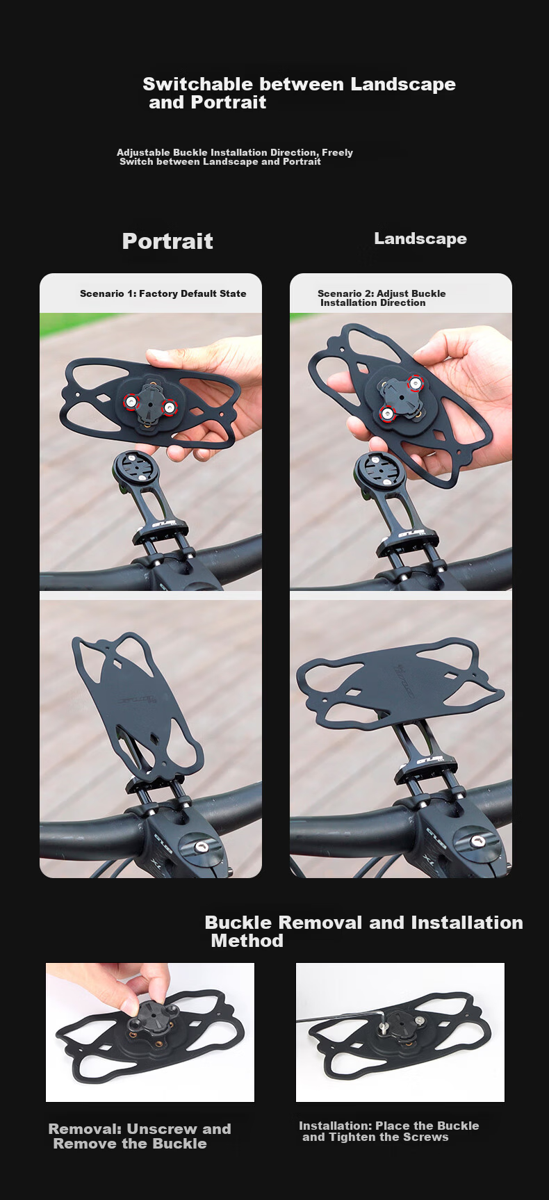 GUB Road Bike Silicone Phone Holder Stable Shockproof Anti-Drop Strap Mount P13 5