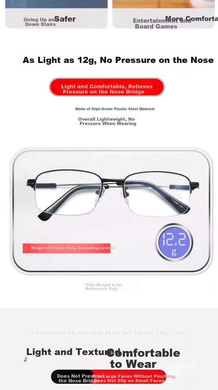 Mumujian HD Presbyopic Glasses Blue Light Blocking Multifocal Auto-Focus Reading Glasses for Men and Women 8