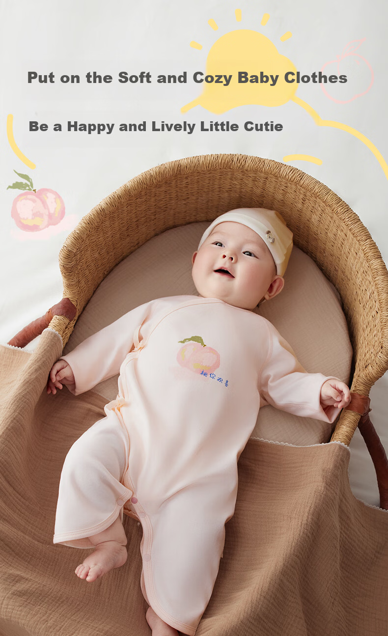 Shiyuejiejing Baby Romper Onesie Spring And Summer Newborn Infant Clothing for Boys And Girls All Seasons Long Sleeve Pure Cotton Class A 1