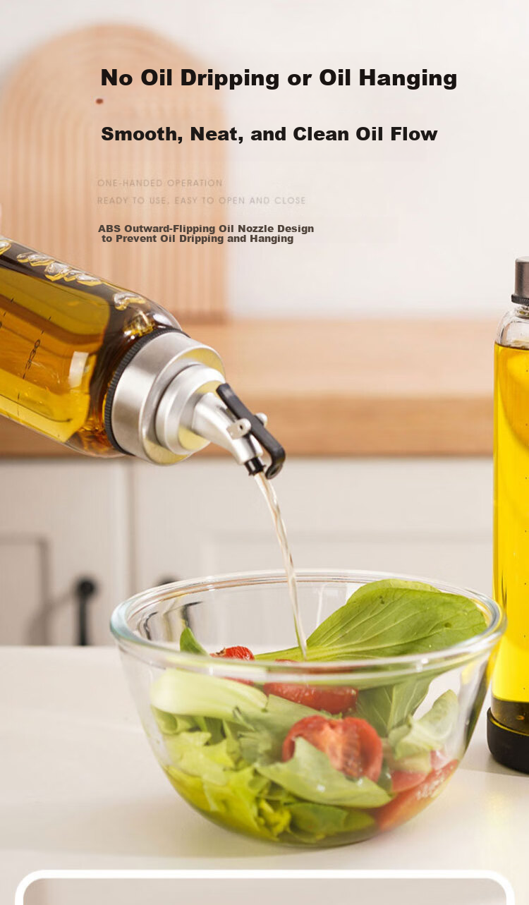 Jingmao Glass Oil Dispenser Automatic Open-Close Leak-Proof Large Capacity Soy Sauce and Sesame Oil Bottle for Home Use 5