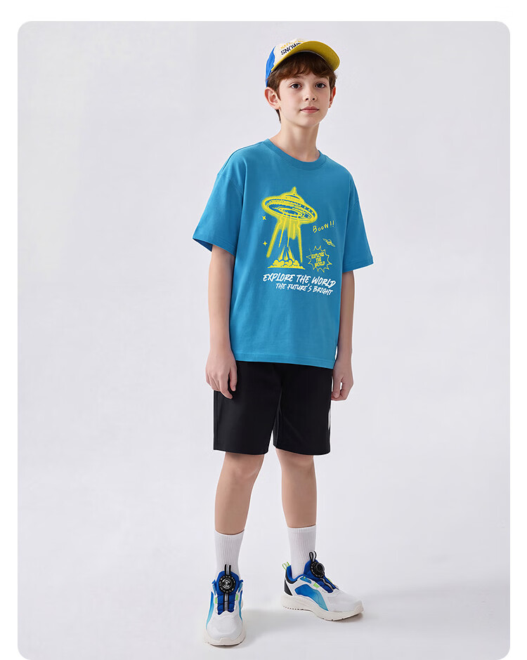 BALABALA Children's Clothing, Boys' Short-Sleeve T-Shirt, 2026 New Summer Style, Quick-Dry Moisture-Wicking Undershirt, Youth Mecha Desig 6