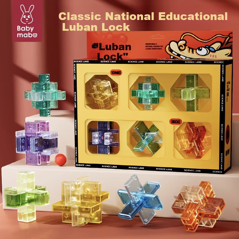 Mama Bao Twin Bao Children's Day Birthday Kongming Luban Lock Puzzle Toy Full Set Educational Toy for Kids Boys Girls Ages 3-14