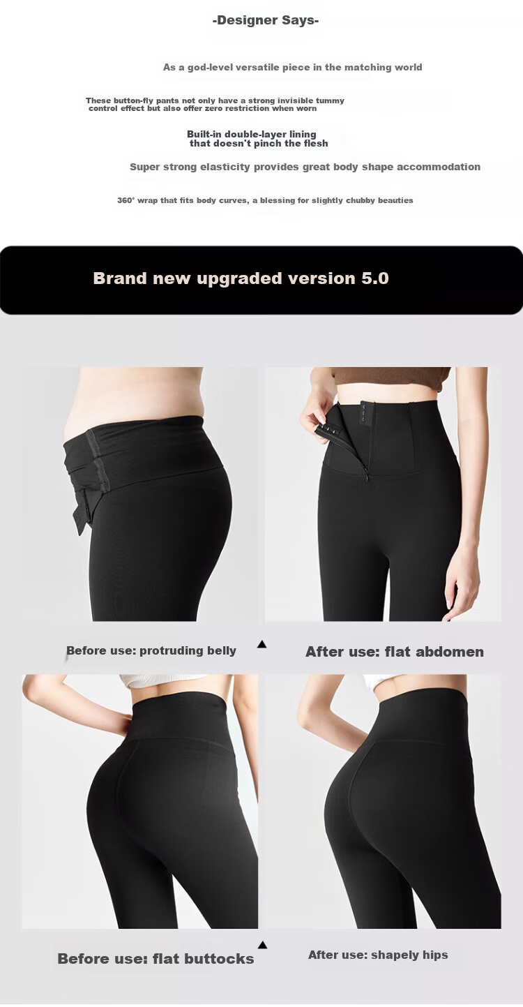 LangSha Women's Winter Fleece-Lined High-Waist Slimming Sharkskin Yoga Leggings with Zipper and Thickened Lamb Wool Thermal Pants 2