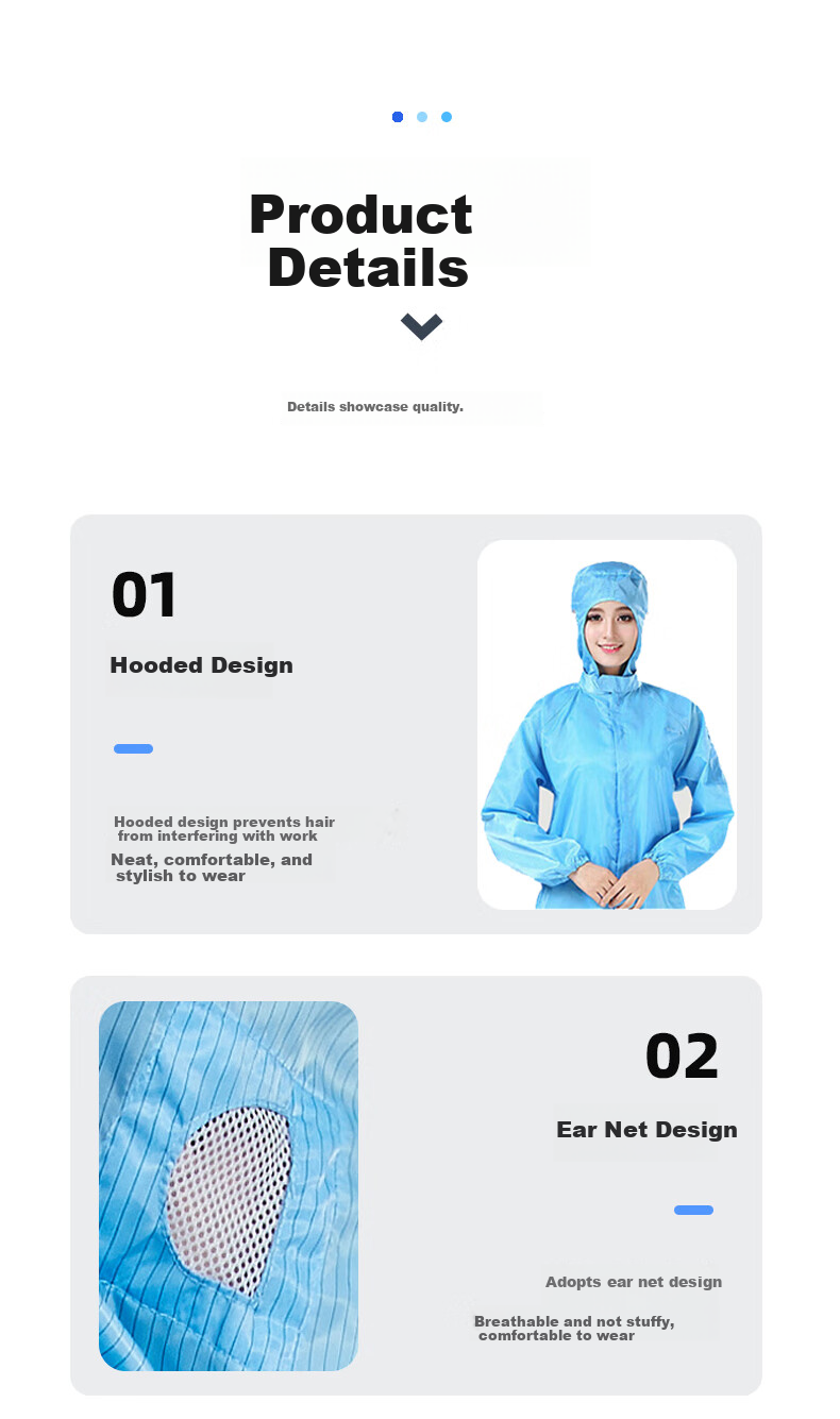 Leyoubaiyi Anti-Static Cleanroom Suit White Two-Piece 4XL Purification Workwear Sterile Dustproof High-Temperature Resistant Protective Clothing 1
