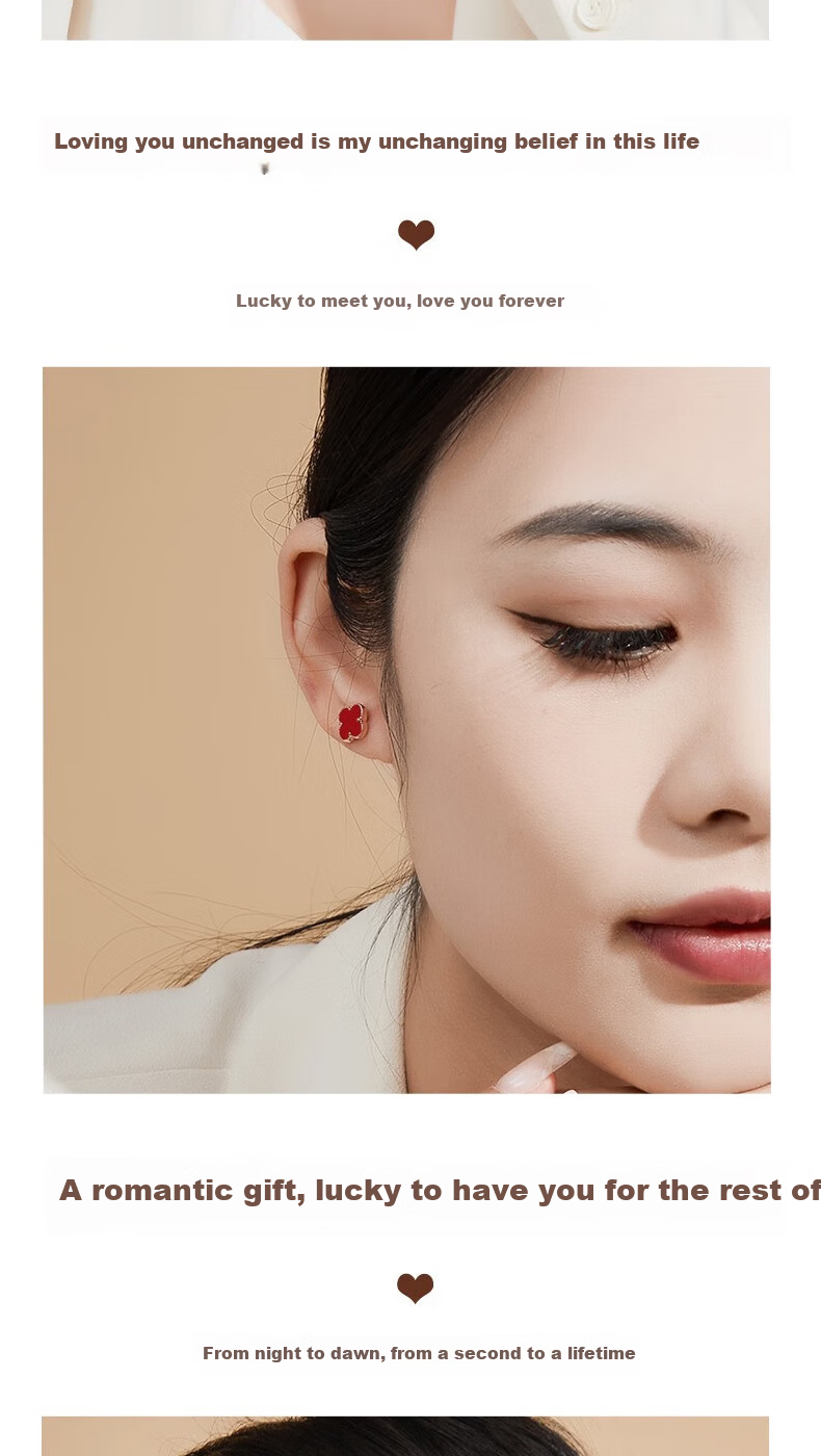 MANHE S999 Sterling Silver Four-Leaf Clover Stud Earrings for Women, 2026 New Style Birthday Gift for Girlfriend 9
