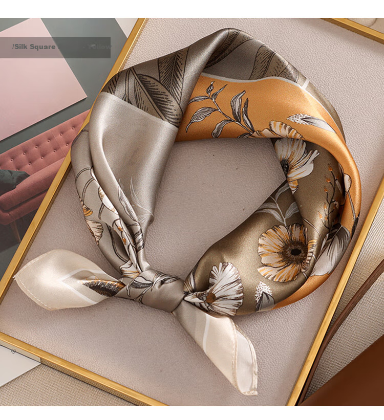 Shanghai Gushi Silk Scarf, 100% Mulberry Silk Satin Square Scarf, Gift Box, Birthday Present for Mom Or Girlfriend, Valentine's Day Gift, Red 15
