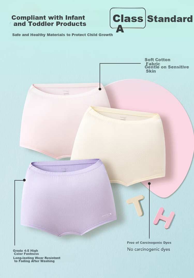THREEGUN Children's Modal Antibacterial Underwear 5A Crotch Girls' Boxer Briefs 3-Pack Rabbit Set Size 140 7
