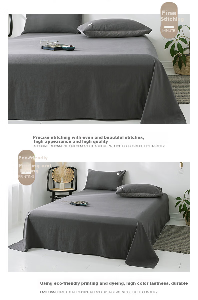 Aiwei A-Class Washed Cotton Brushed Bed Sheet Single Student Dormitory Single Quilt Cover Speed Gray 180*230cm 9