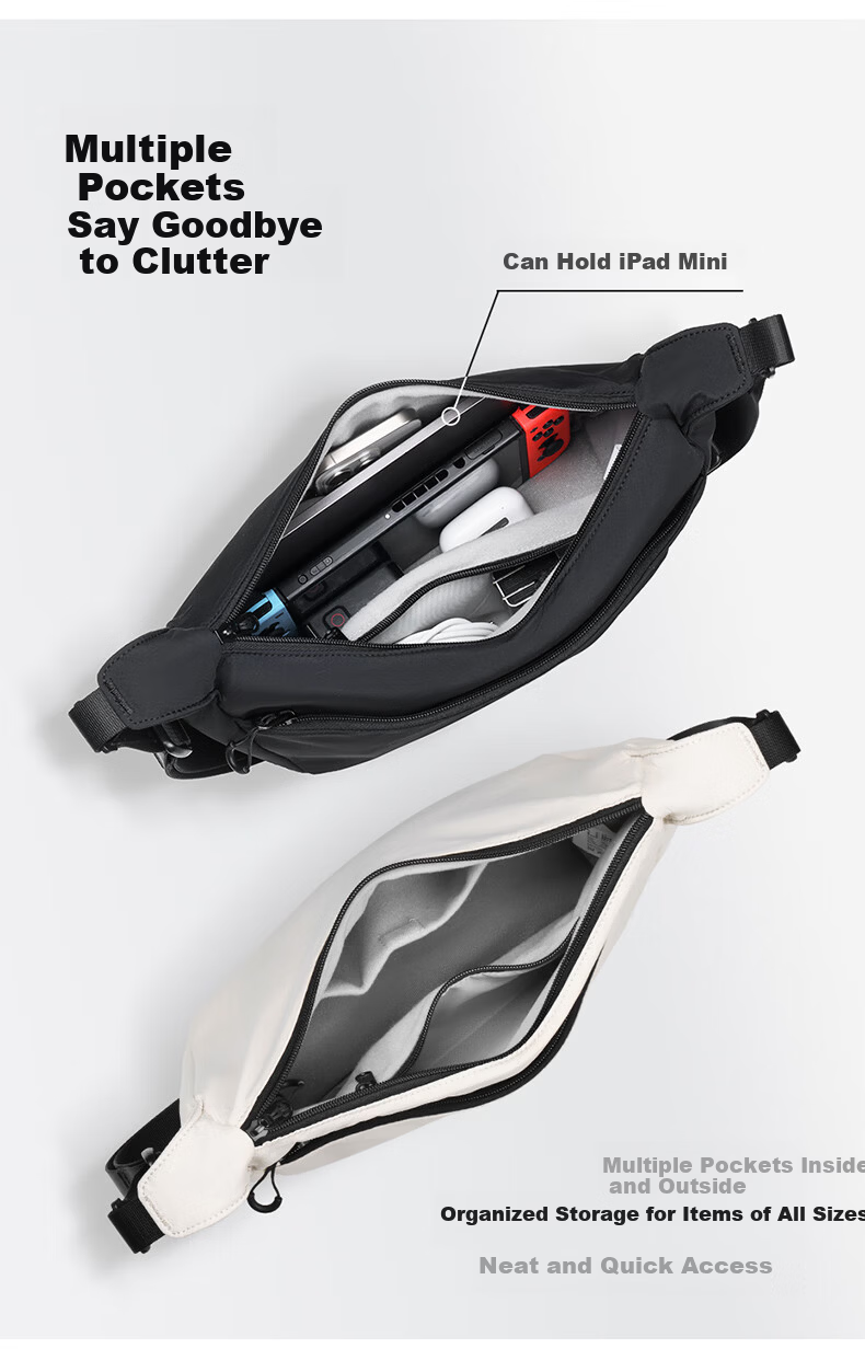 Ulanzi Half-Moon Crossbody Shoulder Camera Bag (Off-White) Portable Mirrorless Photography Backpack Casual Video Bag Digital Storage Bag for Canon Sony Nikon Cameras 8