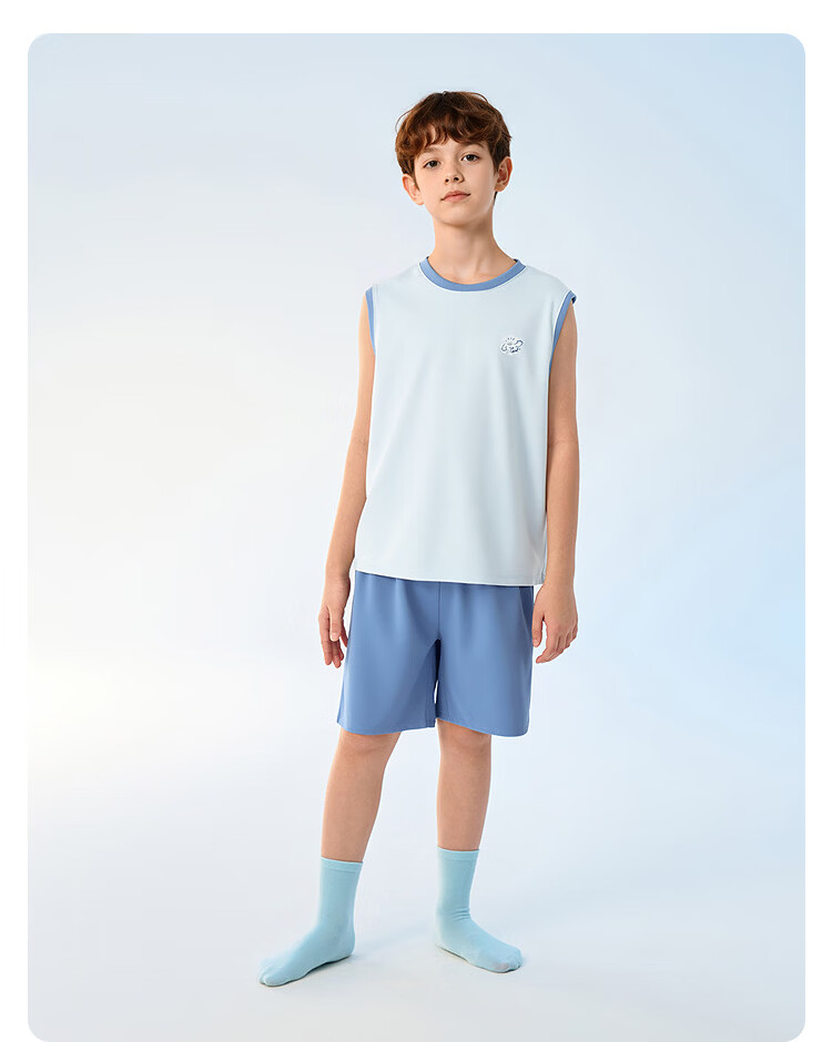 Balabala Boys Sleeveless Vest Set Summer Air-Conditioned Children's Pajamas Toddler Baby Homewear Big Kids Sleeveless 20