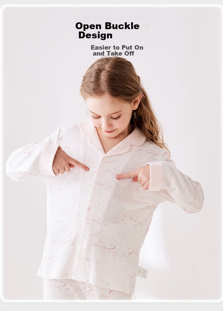 YEEHOO Lenzing Modal Children's Loungewear, Spring And Autumn Thin Air Conditioning Clothes, Boys And Girls Baby Children's Pajamas, Pink, Size 120 6