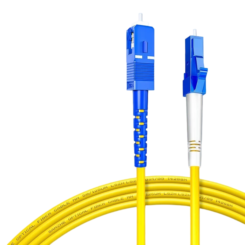SAMZHE Fiber Optic Patch Cable, Telecom-Grade SC-LC Single-Mode Single-Core, Low Smoke Zero Halogen Environmentally Friendly Fiber Optic Cable, Transceiver Pigtail, 5 Meters G0-SCLC05